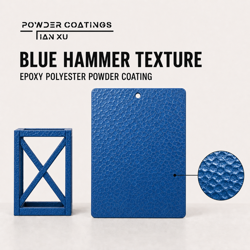 TIANXU blue hammer texture epoxy polyester powder coating - product view 1