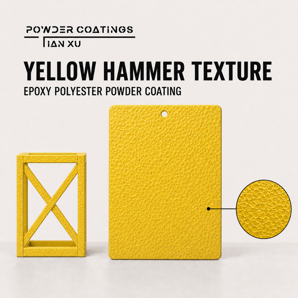 TIANXU yellow hammer texture epoxy polyester powder coating - product view 1